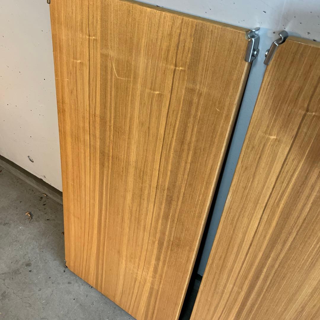 無印★ステンレスユニットシェルフ タモ材棚セット・ワイド・小 バックパネル付き