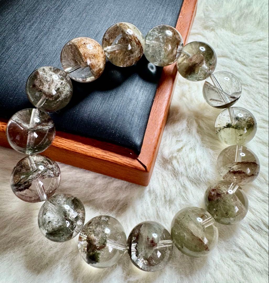 Clear Depth上質 金属鉱入り•ガーデンファントムクォーツ ブレスレット