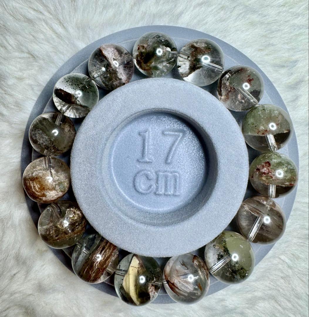 Clear Depth上質 金属鉱入り•ガーデンファントムクォーツ ブレスレット