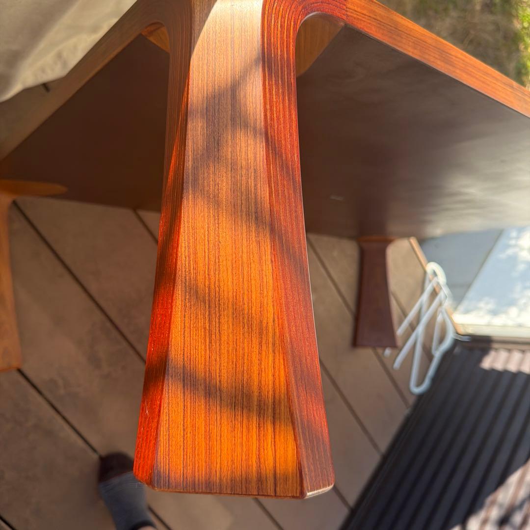 天童木工 座卓 ローテーブル 曲げ木 成形合板 和室リビングテーブル 昭和レトロ