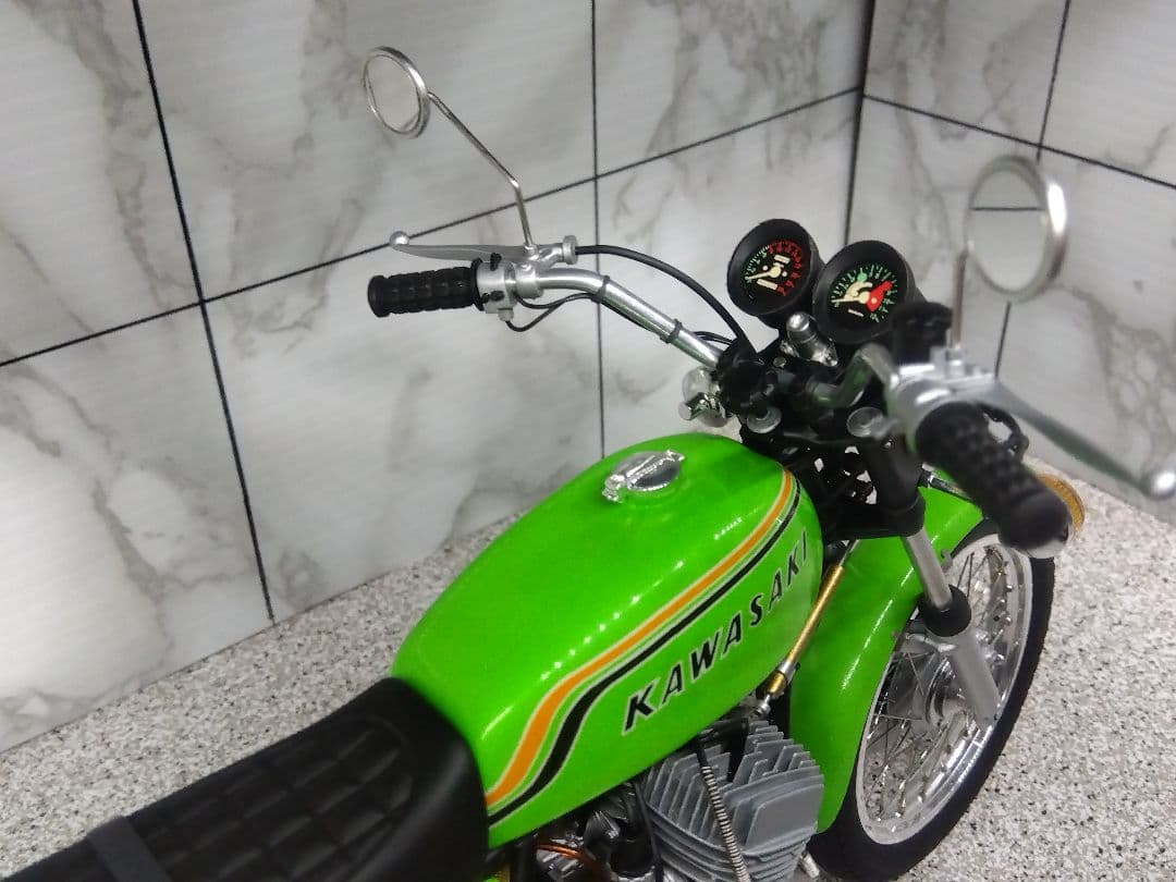 【絶版 希少】1/8 ナガノ カワサキ 750SS マッハⅢ カスタム 完成品