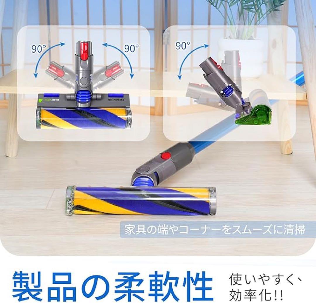 スティッククリーナー ヘッド 青と黄色のストライプ