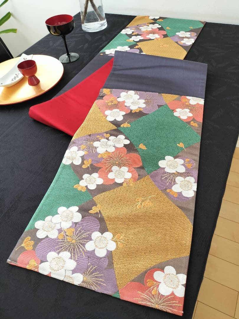 A447★高級‼️ひな祭り‼️入学式‼️袋帯テーブルランナー2ｍ12cm