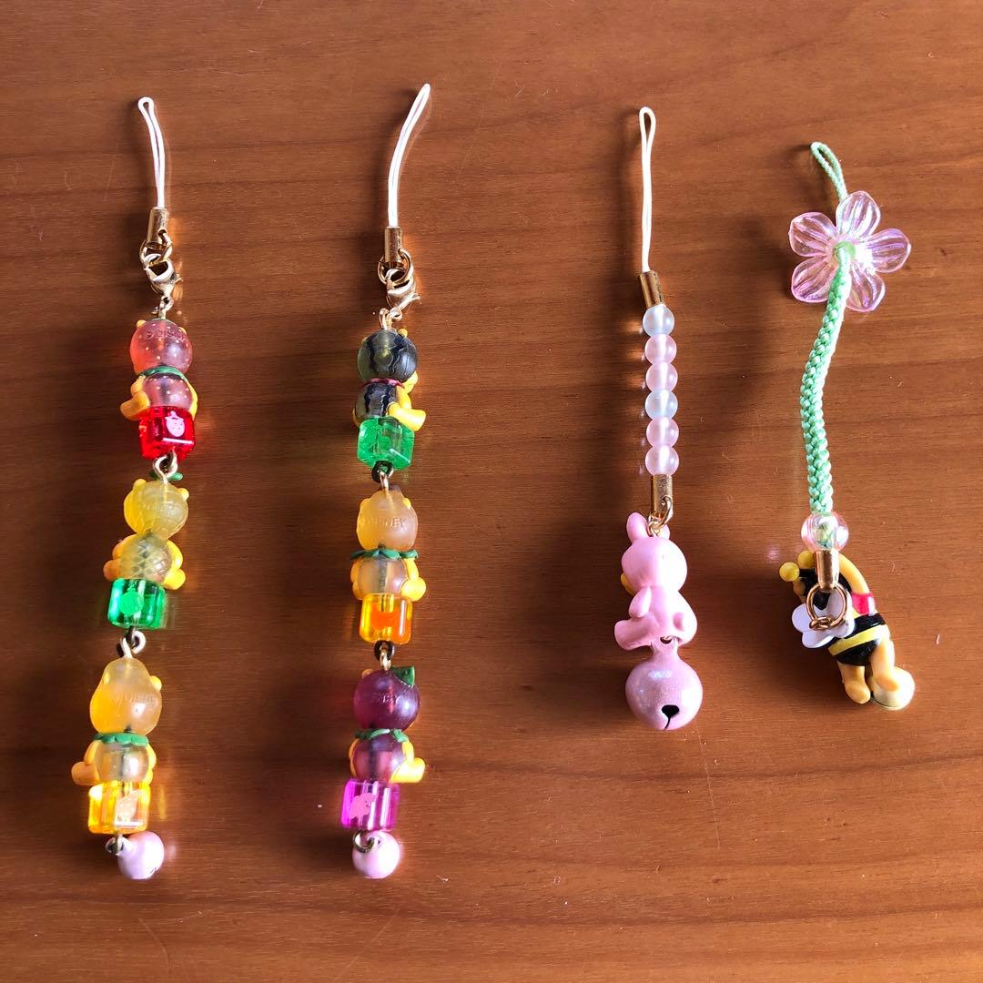 根付け　くまのプーさん（フルーツ着ぐるみ、アニマル着ぐるみ）【４個セット】