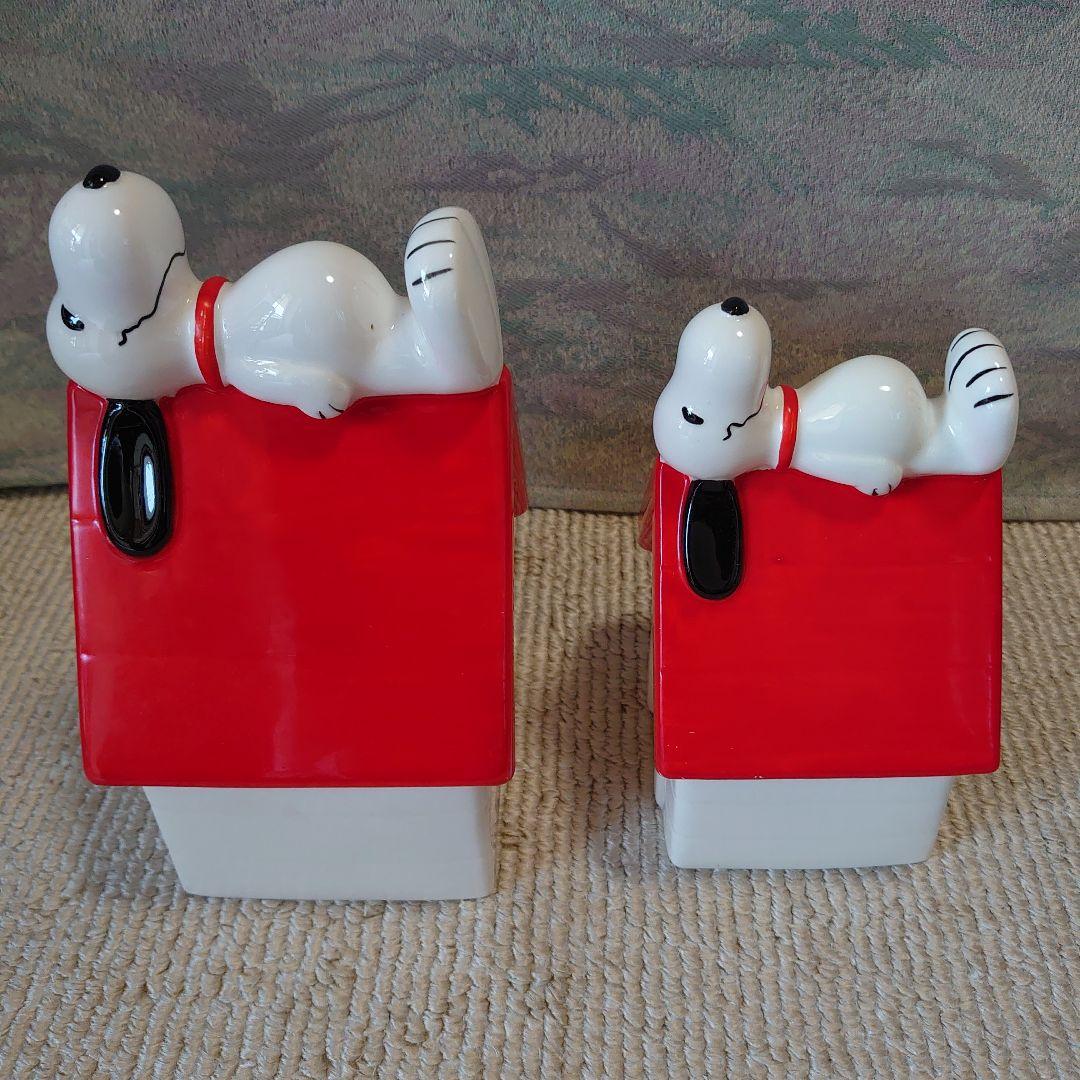 スヌーピー陶器製貯金箱　2個セット
