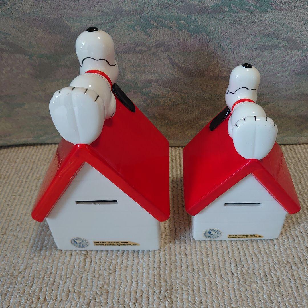 スヌーピー陶器製貯金箱　2個セット