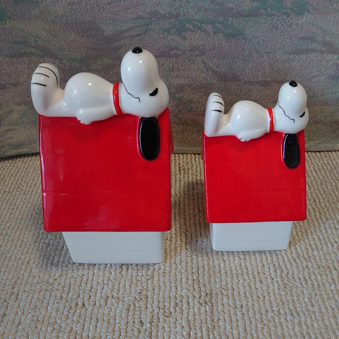 スヌーピー陶器製貯金箱　2個セット