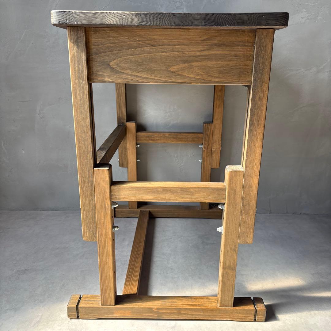 木製 スクールデスク 小学校 机 高さ調節可能 国産 日本製