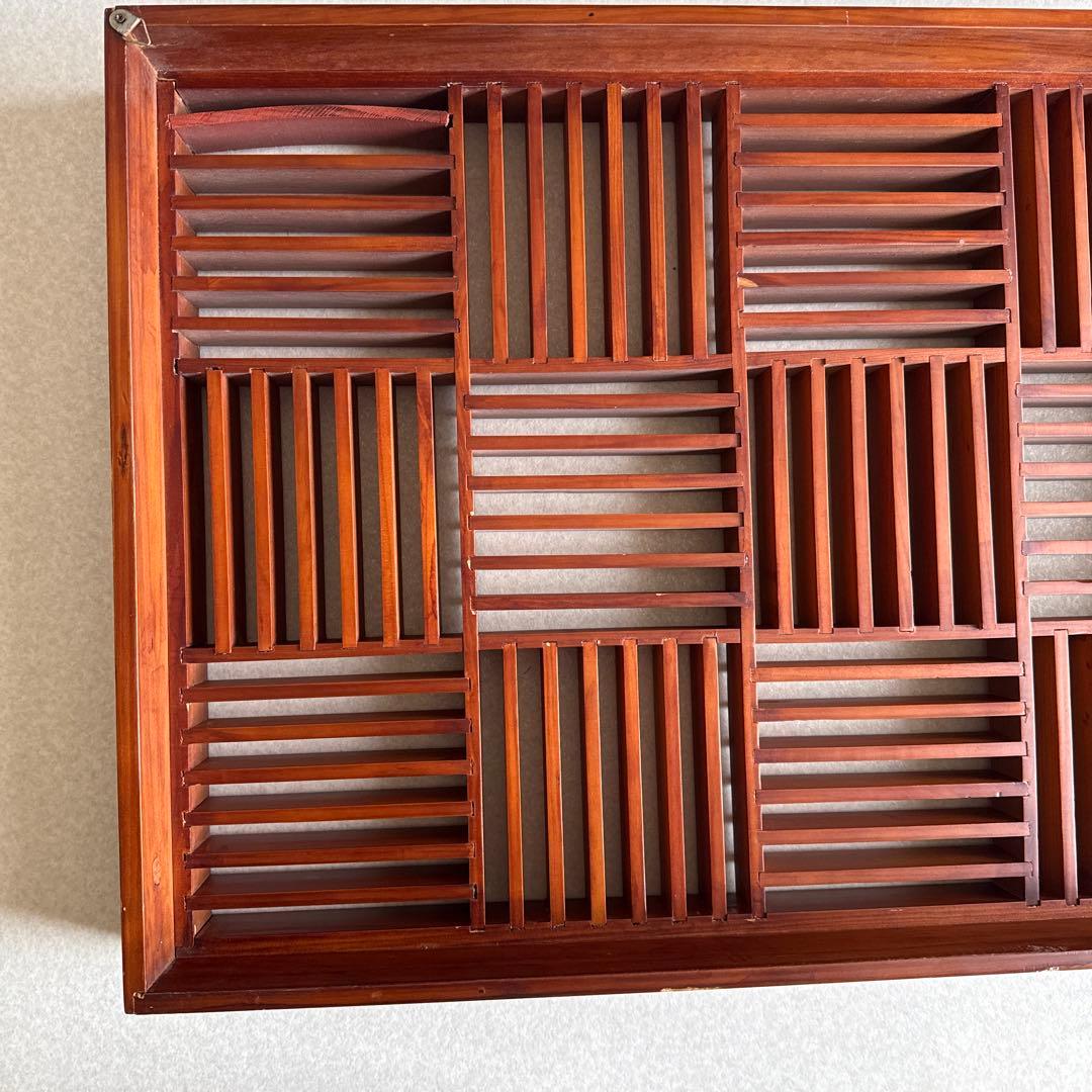 木製 格子 飾り棚　ディスプレイ棚 レトロ インテリア