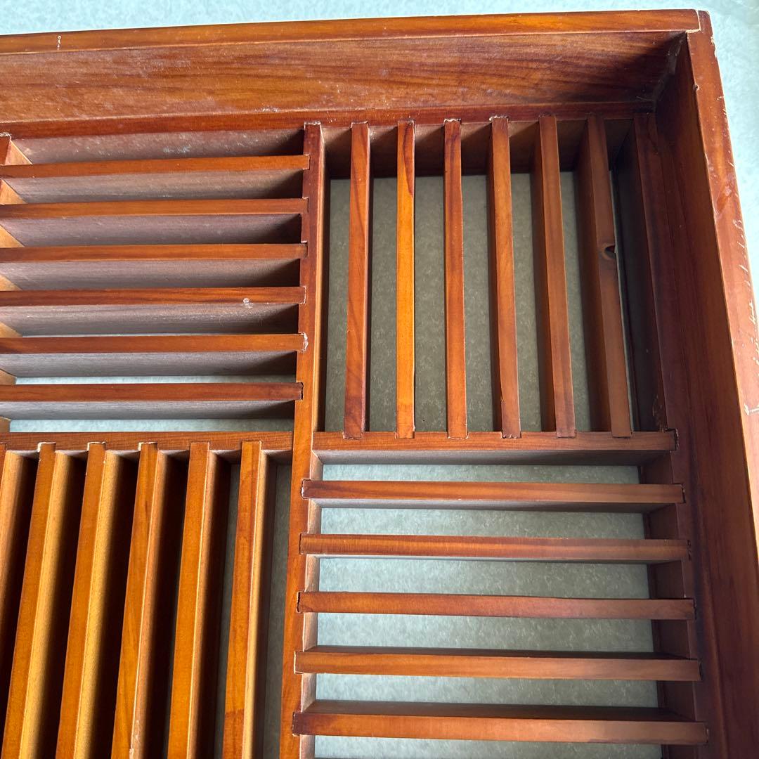 木製 格子 飾り棚　ディスプレイ棚 レトロ インテリア