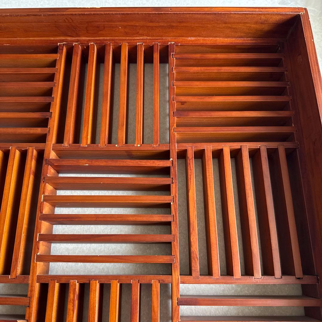 木製 格子 飾り棚　ディスプレイ棚 レトロ インテリア