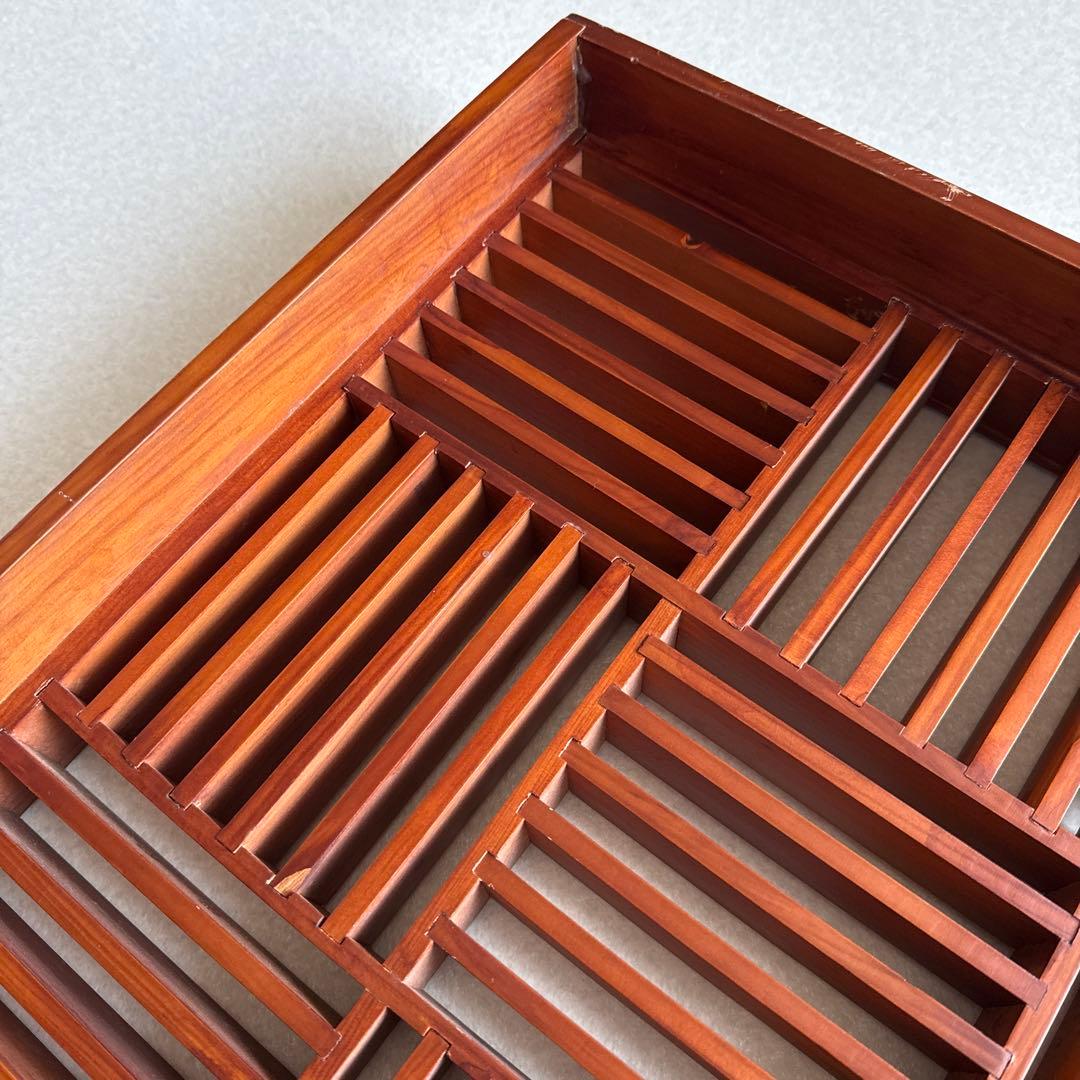 木製 格子 飾り棚　ディスプレイ棚 レトロ インテリア