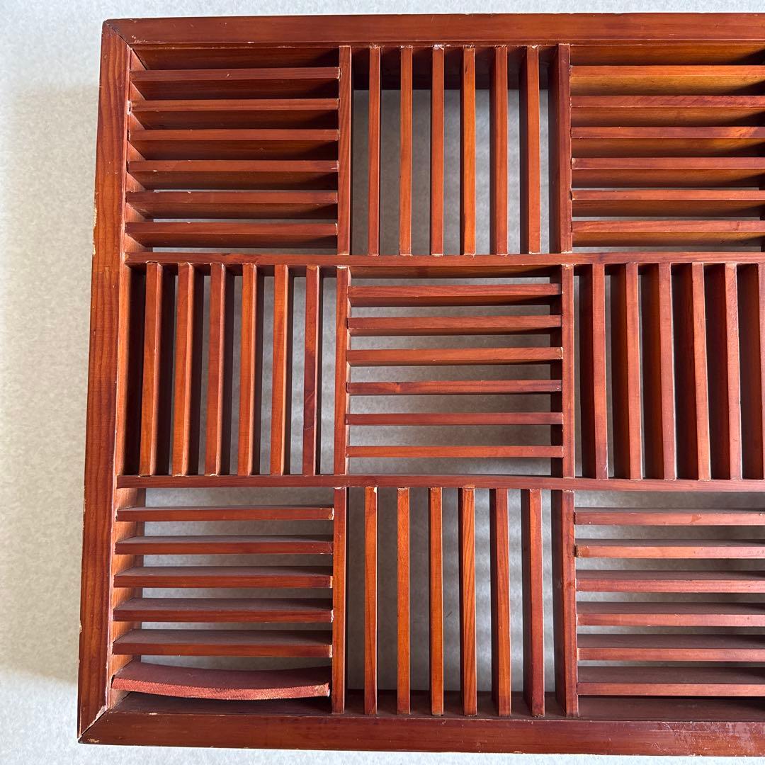 木製 格子 飾り棚　ディスプレイ棚 レトロ インテリア