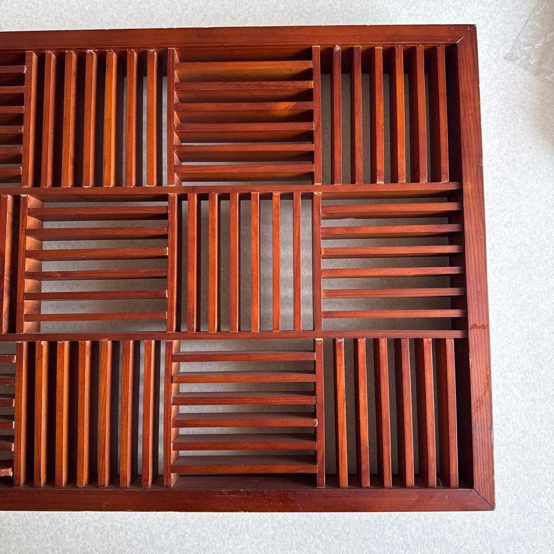 木製 格子 飾り棚　ディスプレイ棚 レトロ インテリア