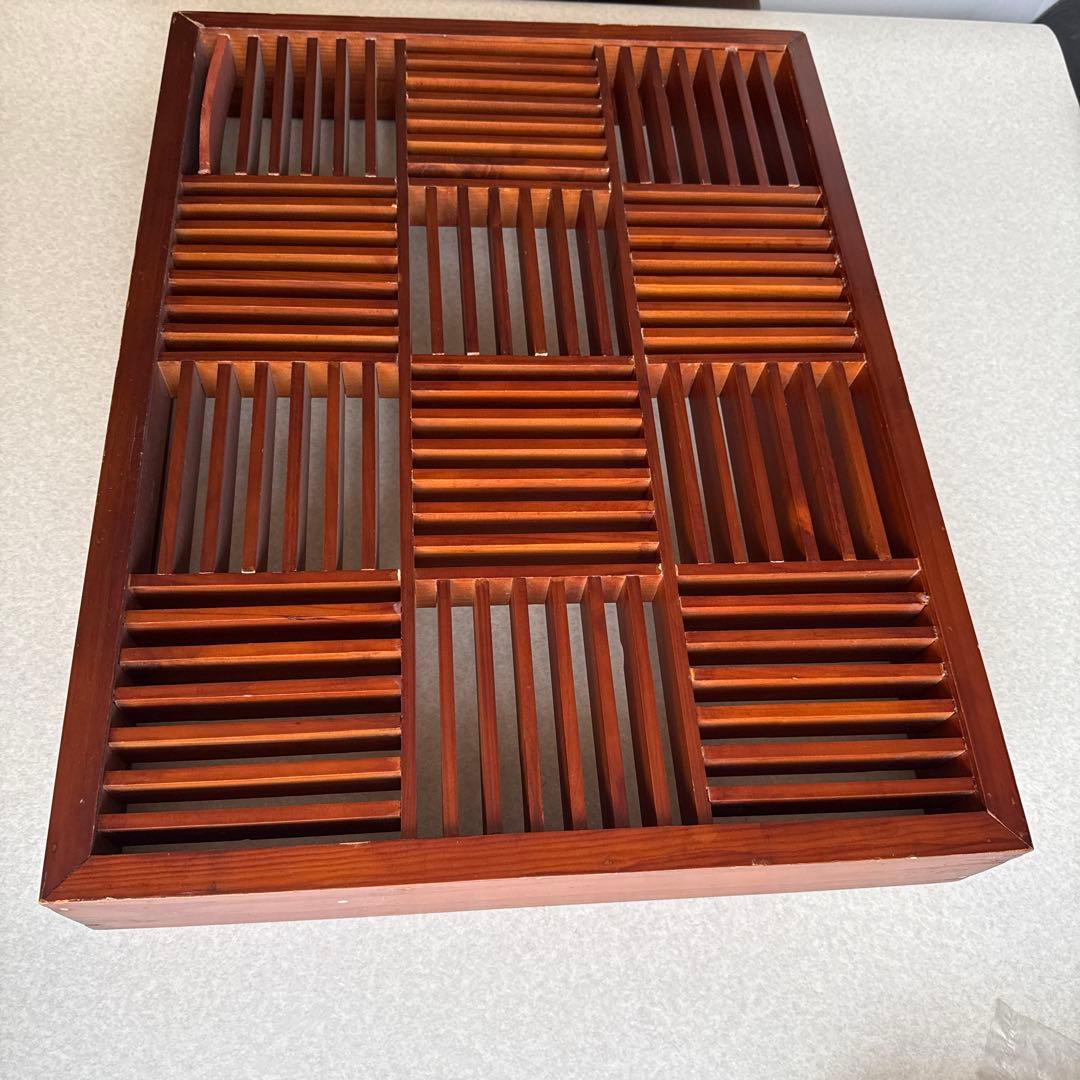 木製 格子 飾り棚　ディスプレイ棚 レトロ インテリア