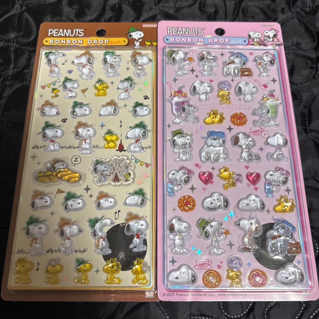 正規品　スヌーピー　通常サイズ　4枚セット　ボンボンドロップシール