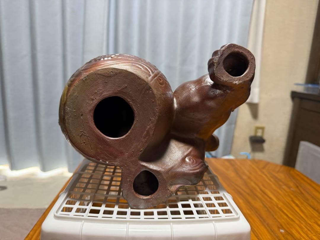 備前焼　獅子置物　難波正己