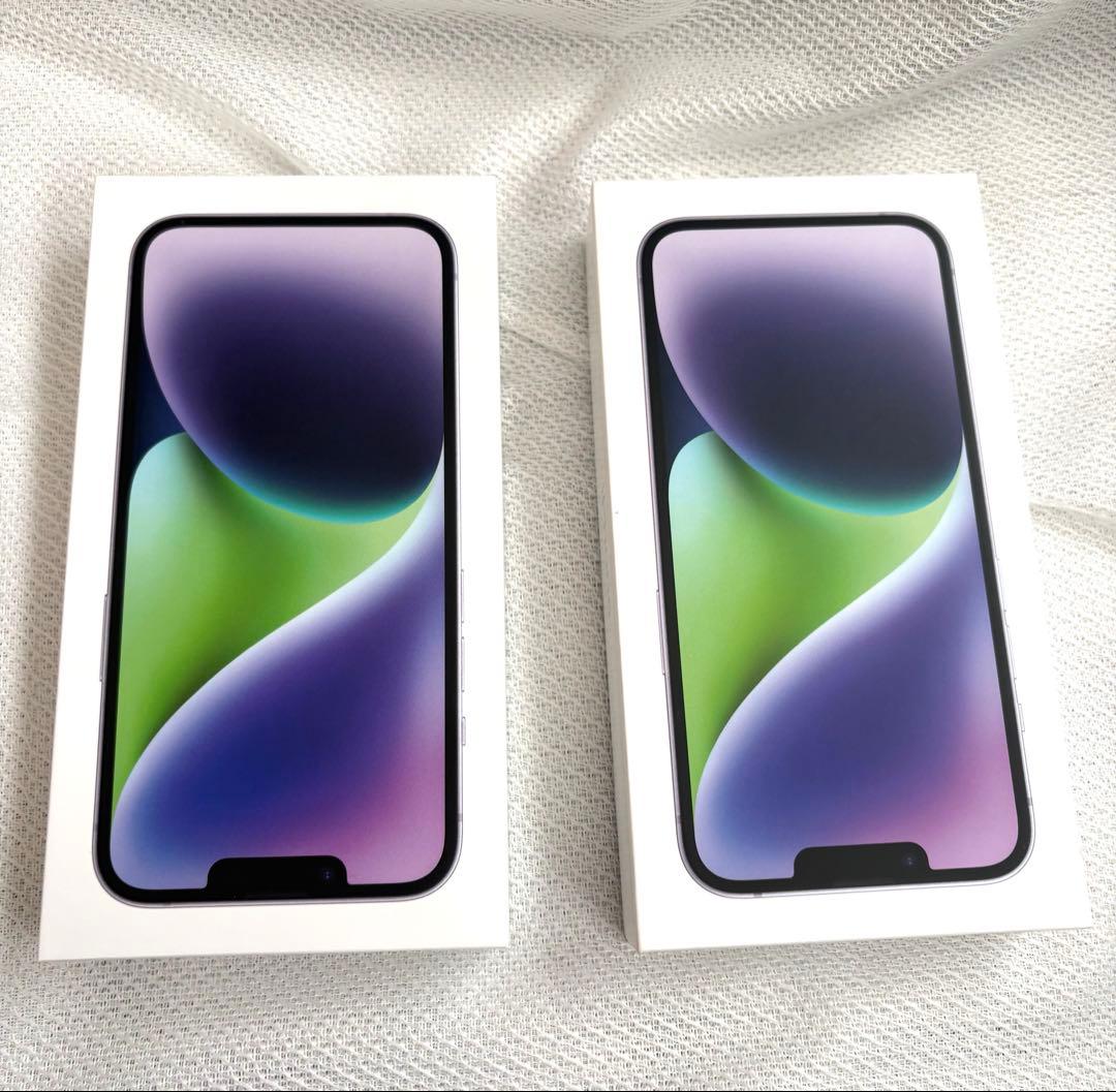 Apple iPhone14【2台セット】128GB パープル　充電器付き 美品