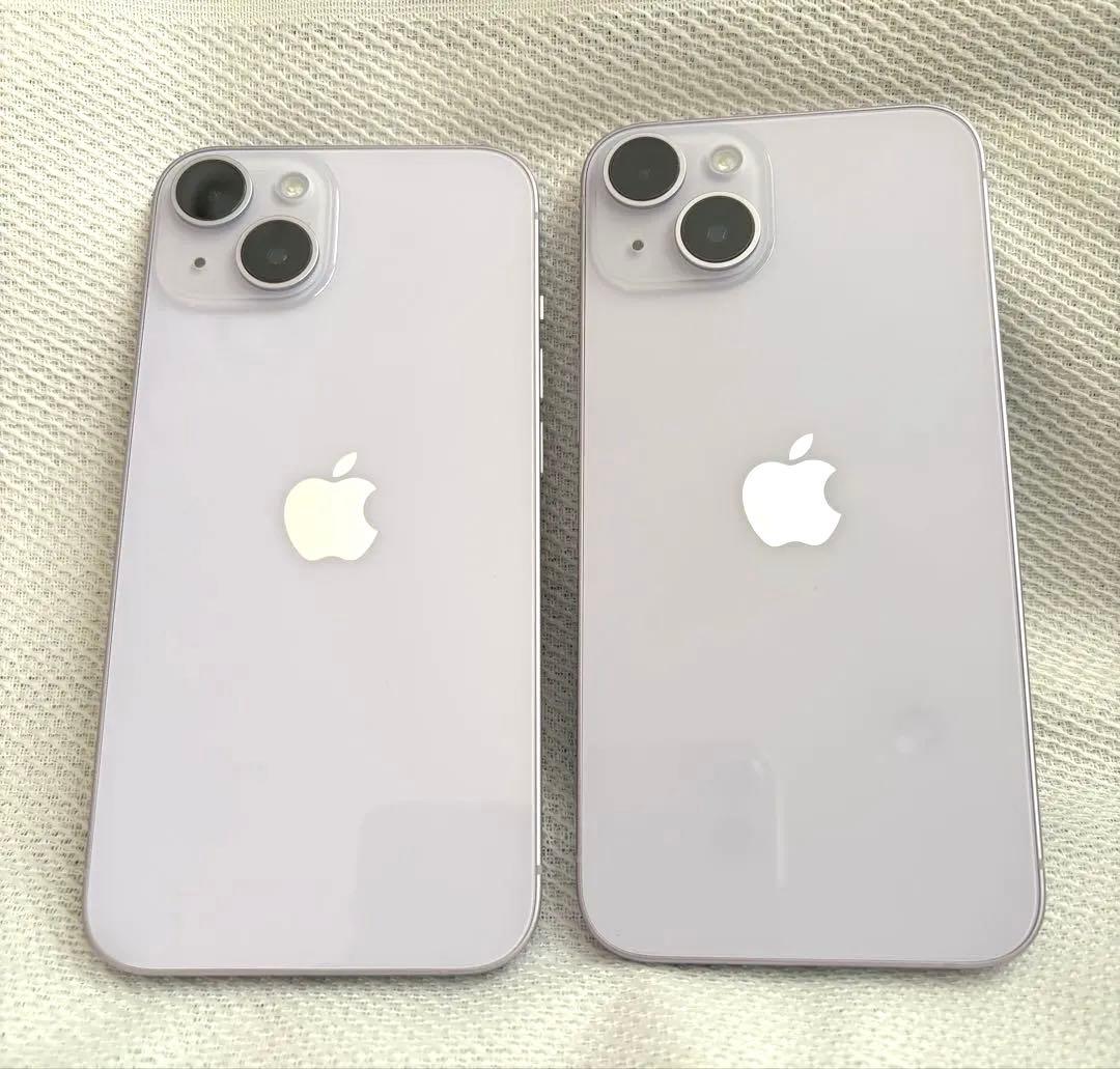 Apple iPhone14【2台セット】128GB パープル　充電器付き 美品
