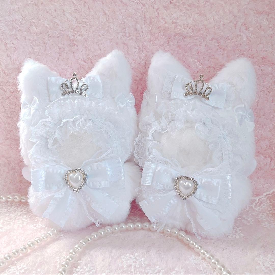 b215 ぬい服 12cm ちびぐるみ 着ぐるみ メイド 白 ねこセット
