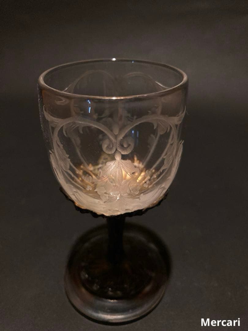 【希少】リキュールグラス　アンティーク　エッジング