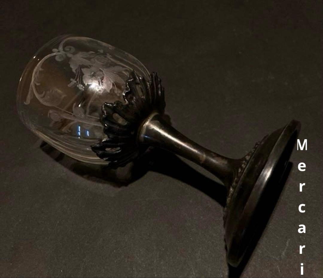 【希少】リキュールグラス　アンティーク　エッジング