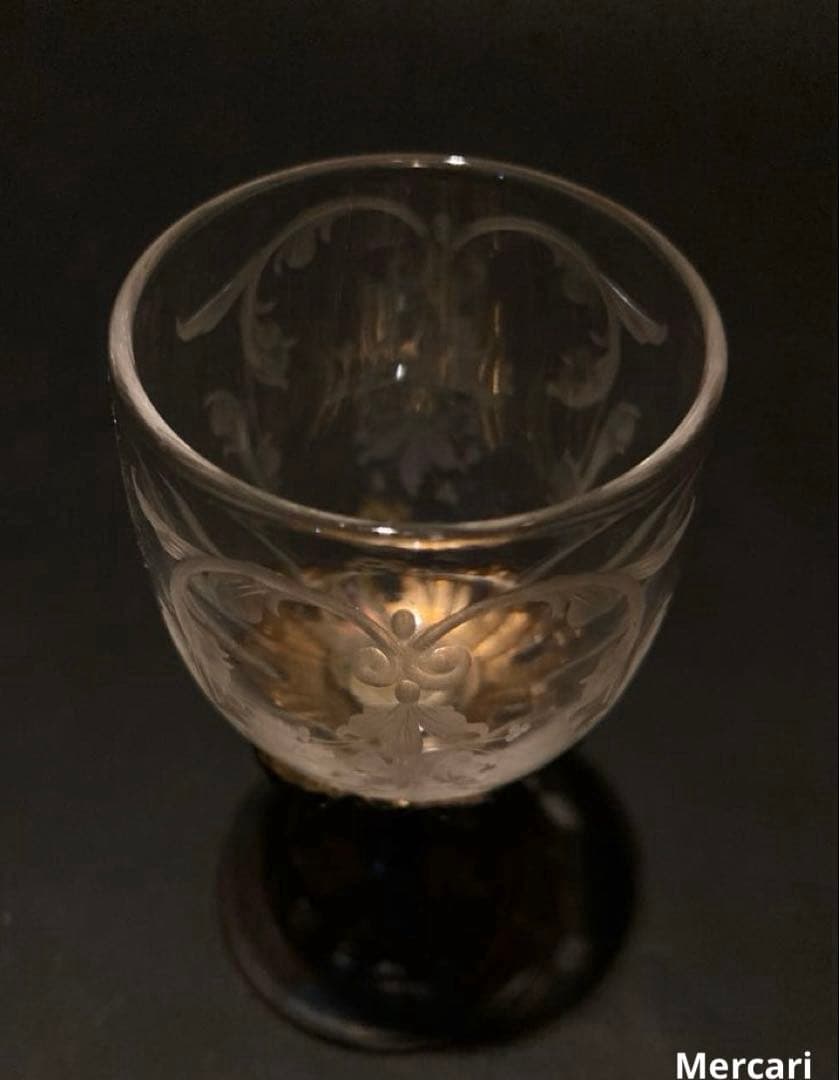 【希少】リキュールグラス　アンティーク　エッジング