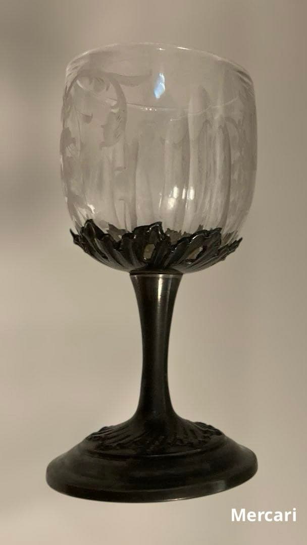 【希少】リキュールグラス　アンティーク　エッジング