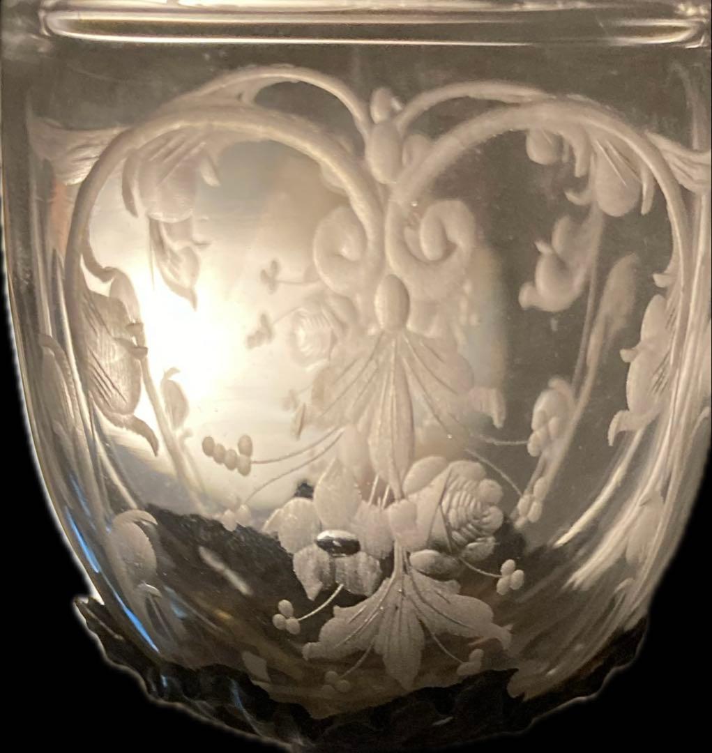 【希少】リキュールグラス　アンティーク　エッジング