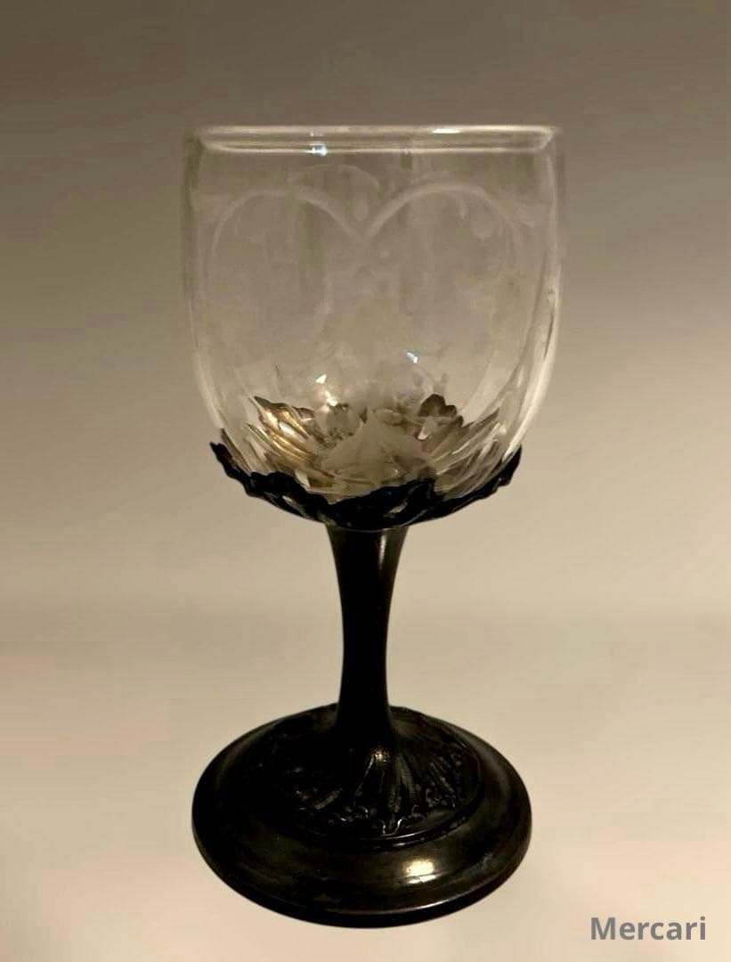 【希少】リキュールグラス　アンティーク　エッジング