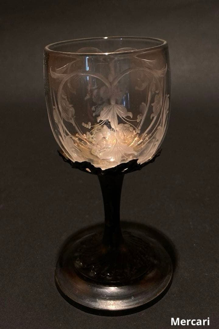【希少】リキュールグラス　アンティーク　エッジング