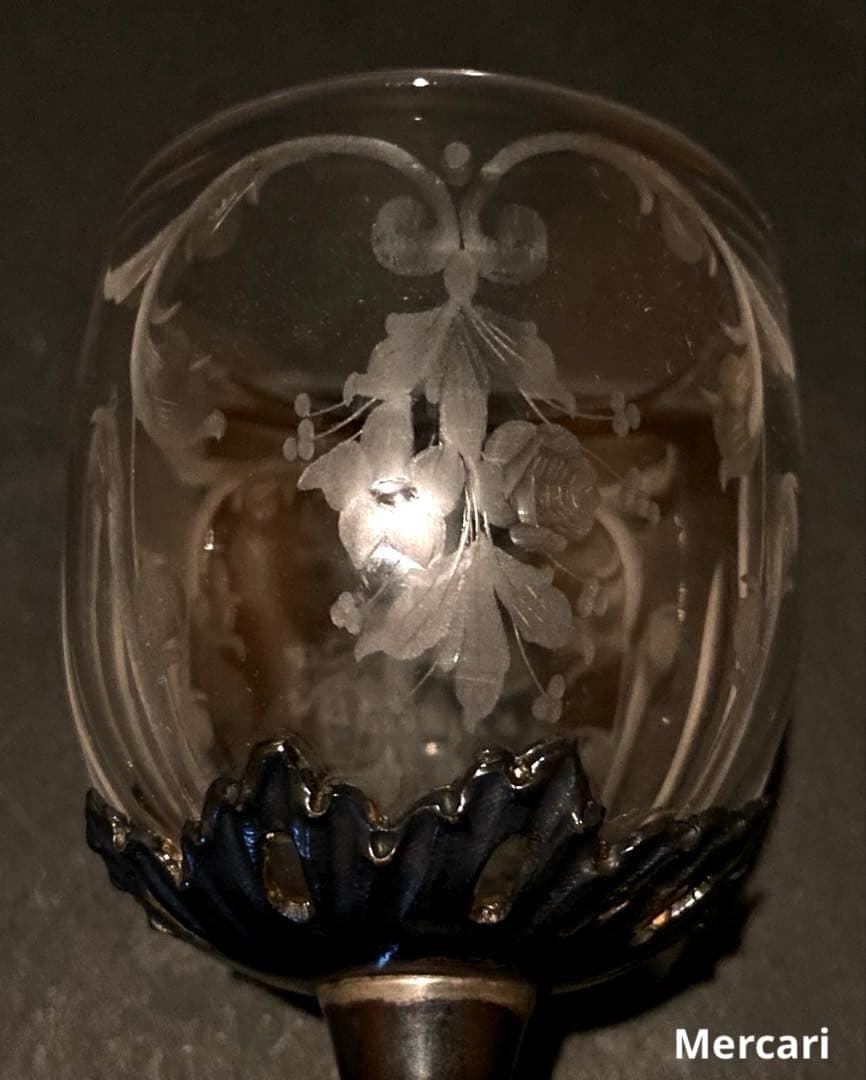 【希少】リキュールグラス　アンティーク　エッジング