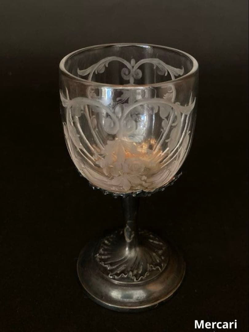 【希少】リキュールグラス　アンティーク　エッジング