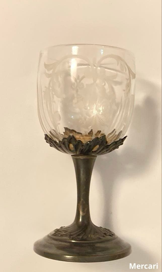 【希少】リキュールグラス　アンティーク　エッジング