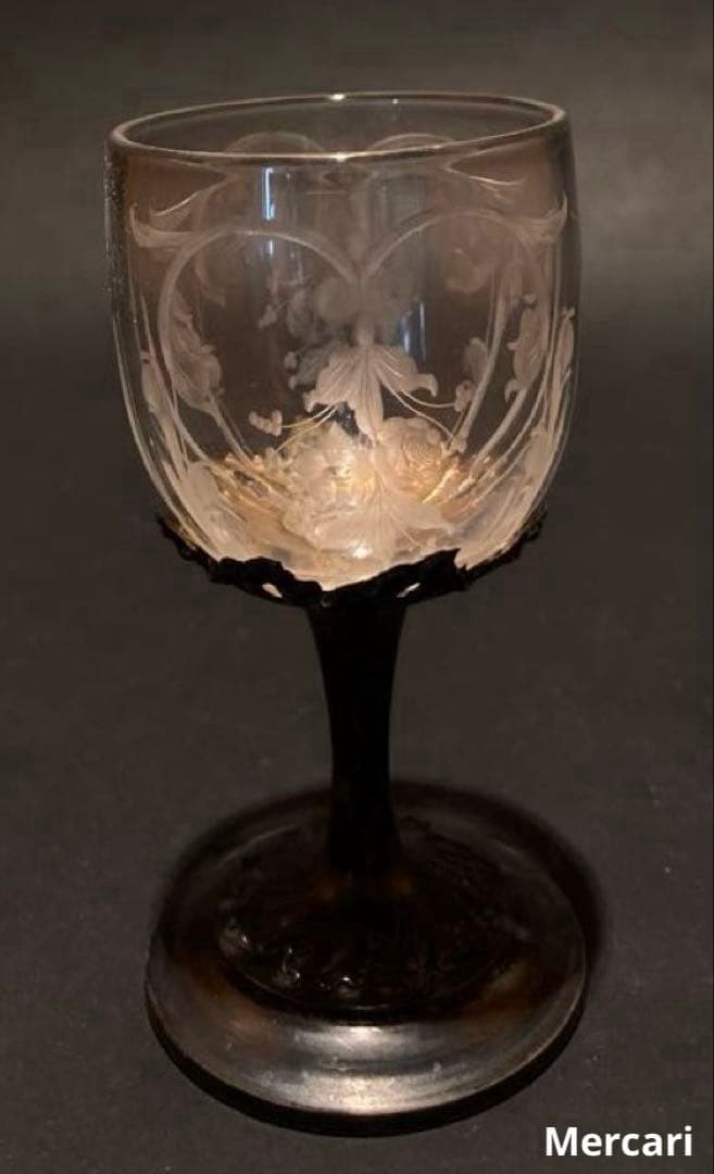 【希少】リキュールグラス　アンティーク　エッジング