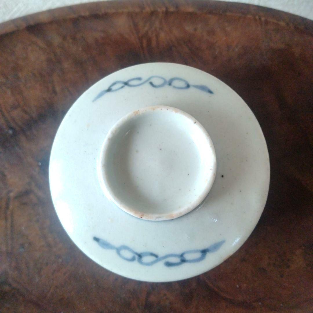 古伊万里染付笹持雪文様半筒茶碗江戸中期蕎麦猪口