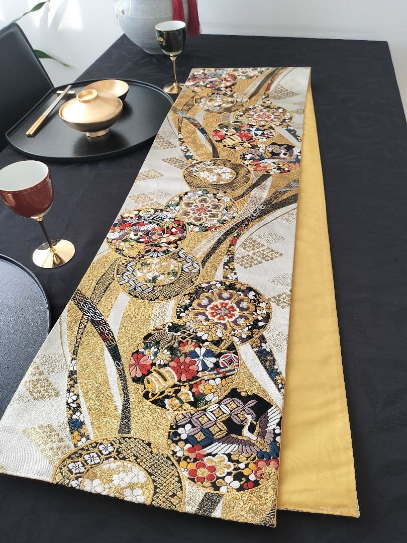 A974★逸品‼️豪華刺繍‼️お祝い‼️テーブルランナー2m9cm