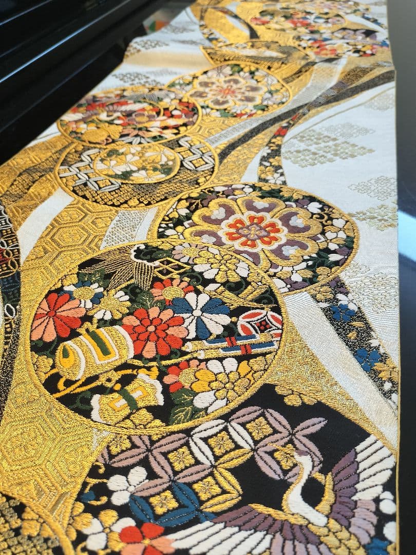 A974★逸品‼️豪華刺繍‼️お祝い‼️テーブルランナー2m9cm