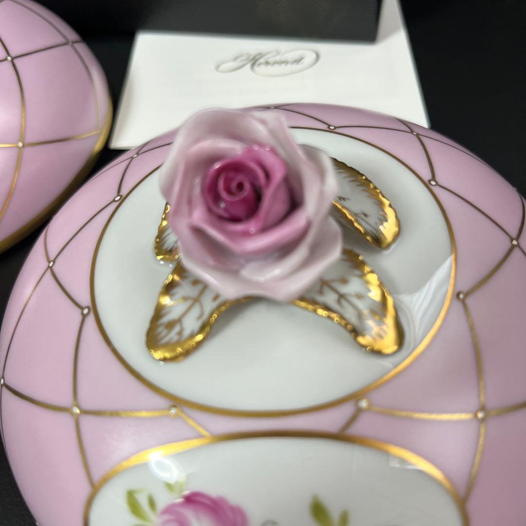 月末価格［新品］Herendメモリアルローズ♡カバードボックス、ボンボニエール