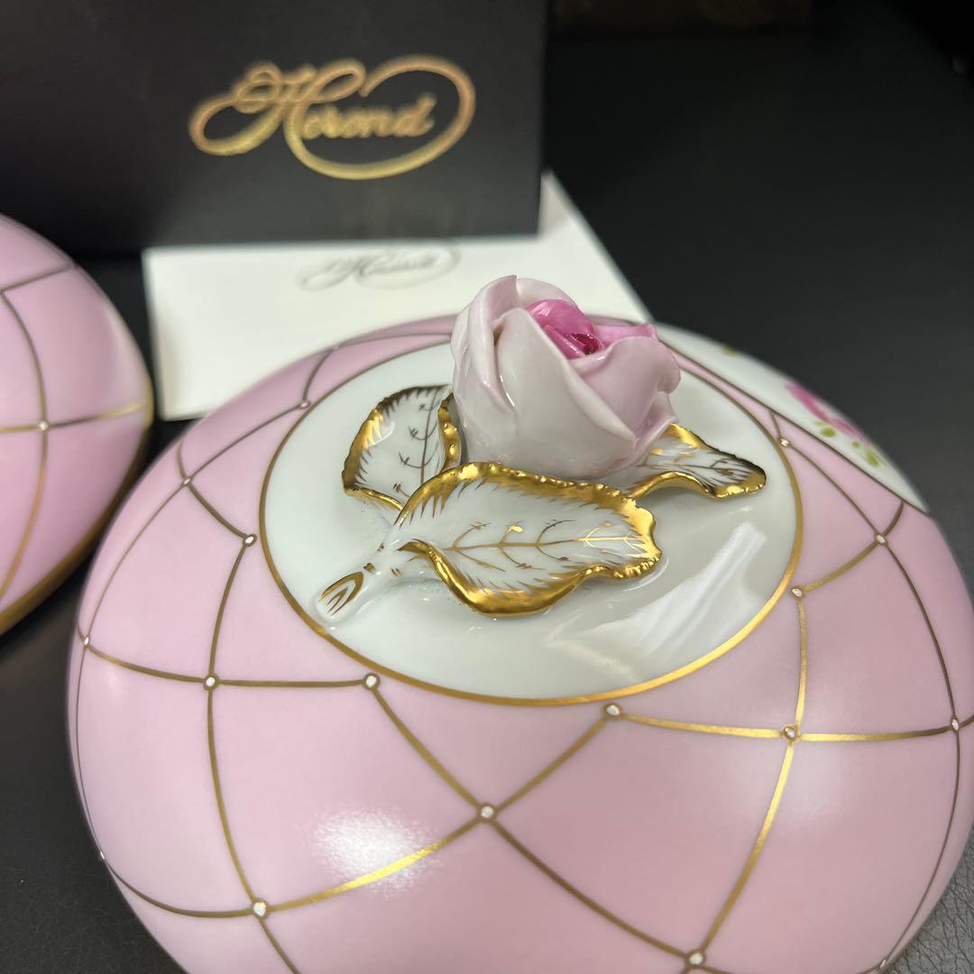 月末価格［新品］Herendメモリアルローズ♡カバードボックス、ボンボニエール