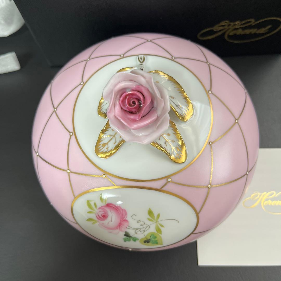 月末価格［新品］Herendメモリアルローズ♡カバードボックス、ボンボニエール