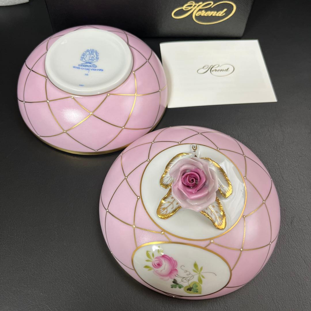 月末価格［新品］Herendメモリアルローズ♡カバードボックス、ボンボニエール