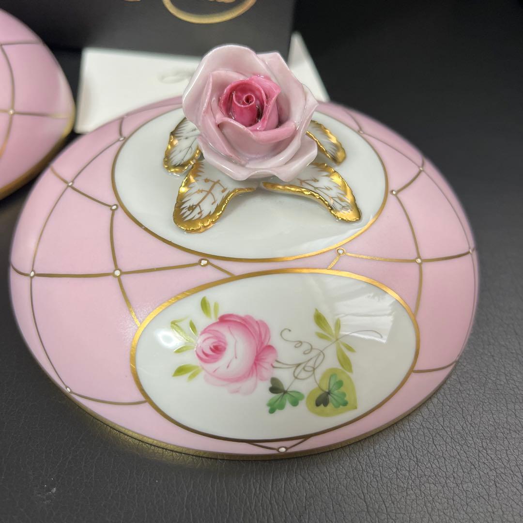 月末価格［新品］Herendメモリアルローズ♡カバードボックス、ボンボニエール