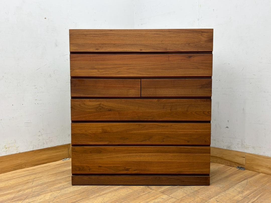 T7976☆展示品☆高野木工☆レッチェ☆LECCE☆ウォールナット☆6段チェスト