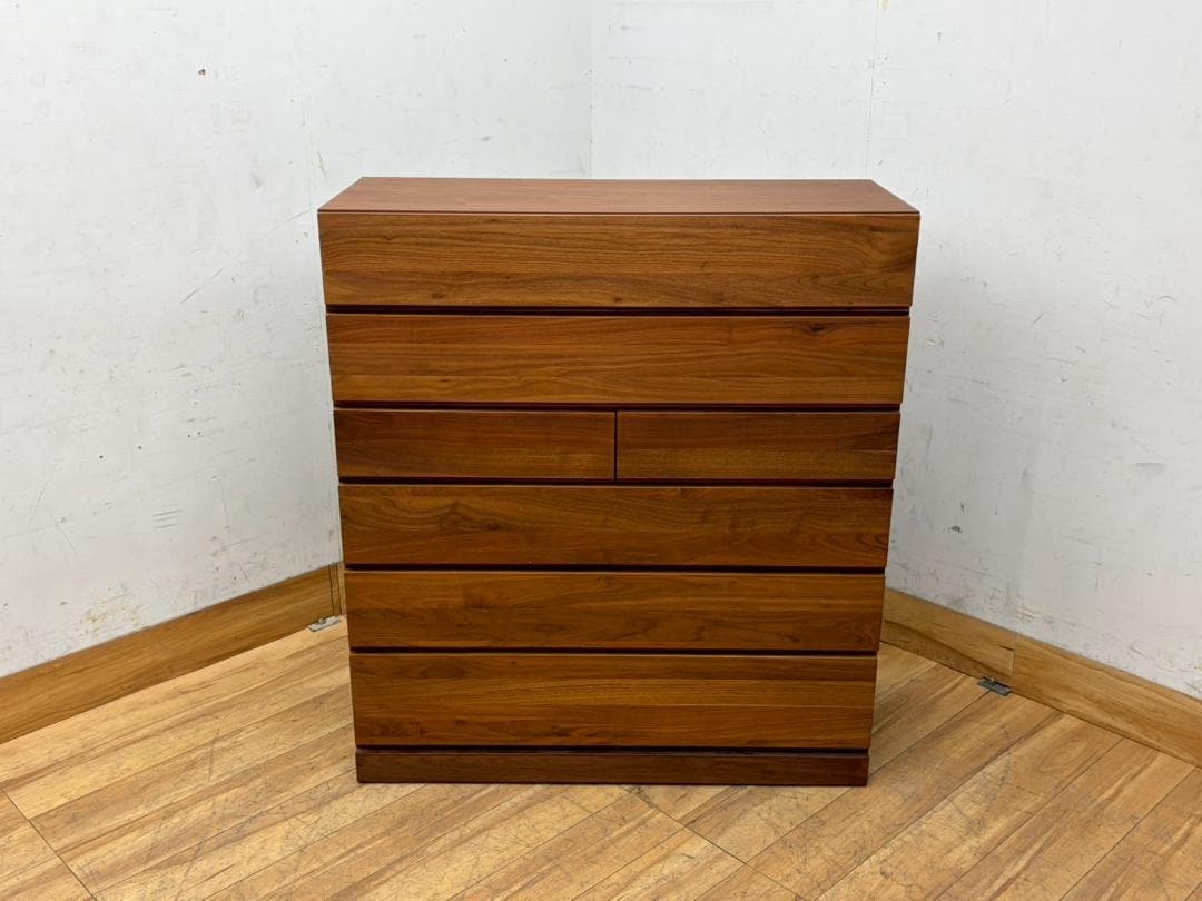 T7976☆展示品☆高野木工☆レッチェ☆LECCE☆ウォールナット☆6段チェスト