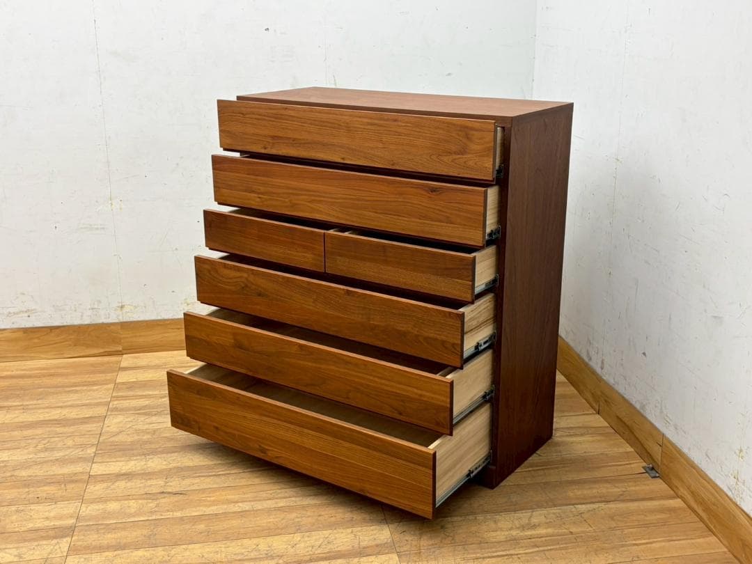 T7976☆展示品☆高野木工☆レッチェ☆LECCE☆ウォールナット☆6段チェスト