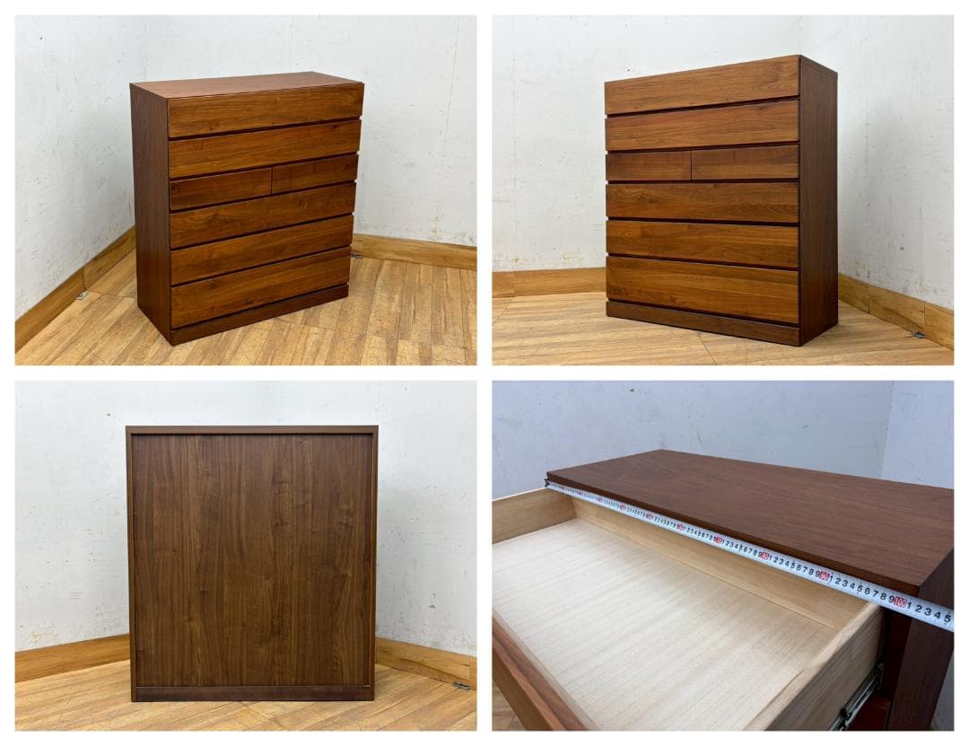 T7976☆展示品☆高野木工☆レッチェ☆LECCE☆ウォールナット☆6段チェスト