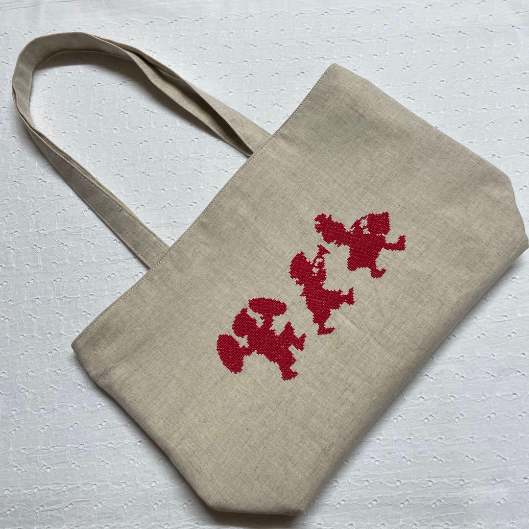 クロスステッチ 完成品 ポーチ みつごちゃん オーダー85
