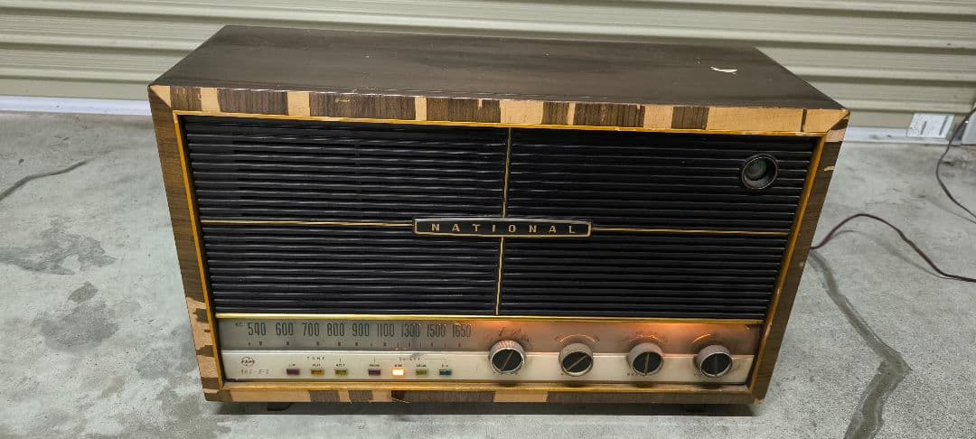 National　松下電器　真空管ラジオ　レトロラジオ　電源確認OK　詳細未確認