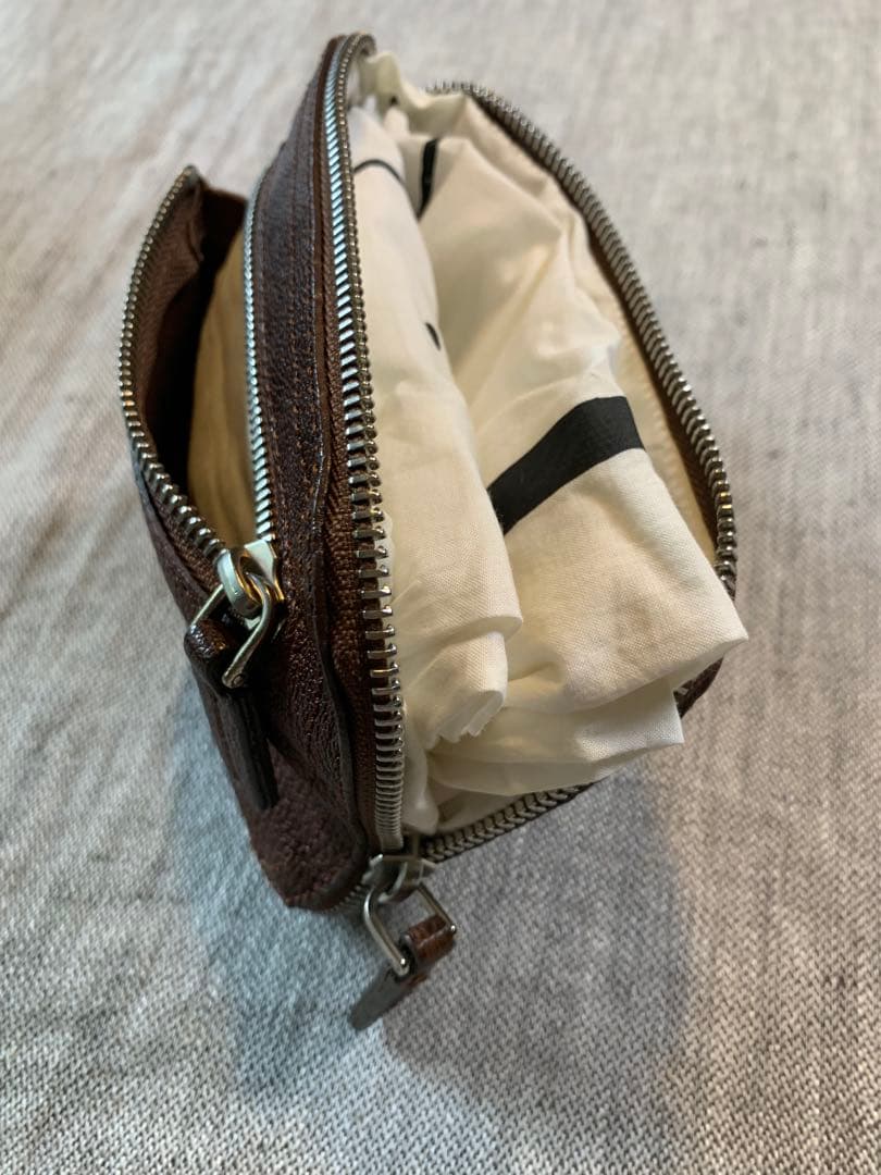 MＡＲNＩ　パペット　折り畳みバック　2010 美品　コットン生地&皮